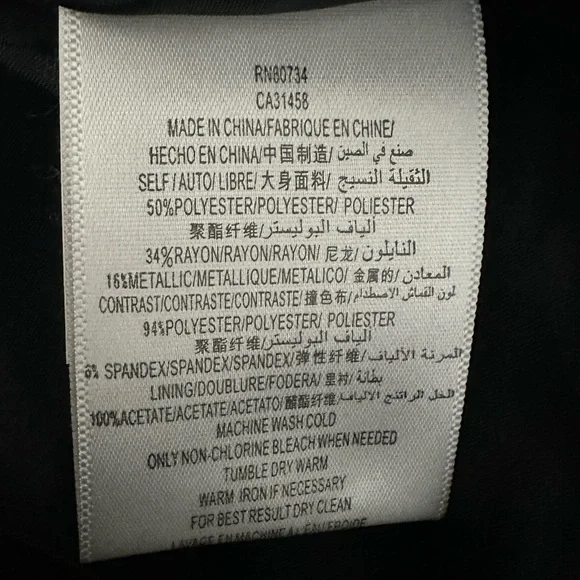 Max and Cleo black Silver Sleeveless V Neck Party Dress Sz 14 Cocktail - Picture 10 of 12